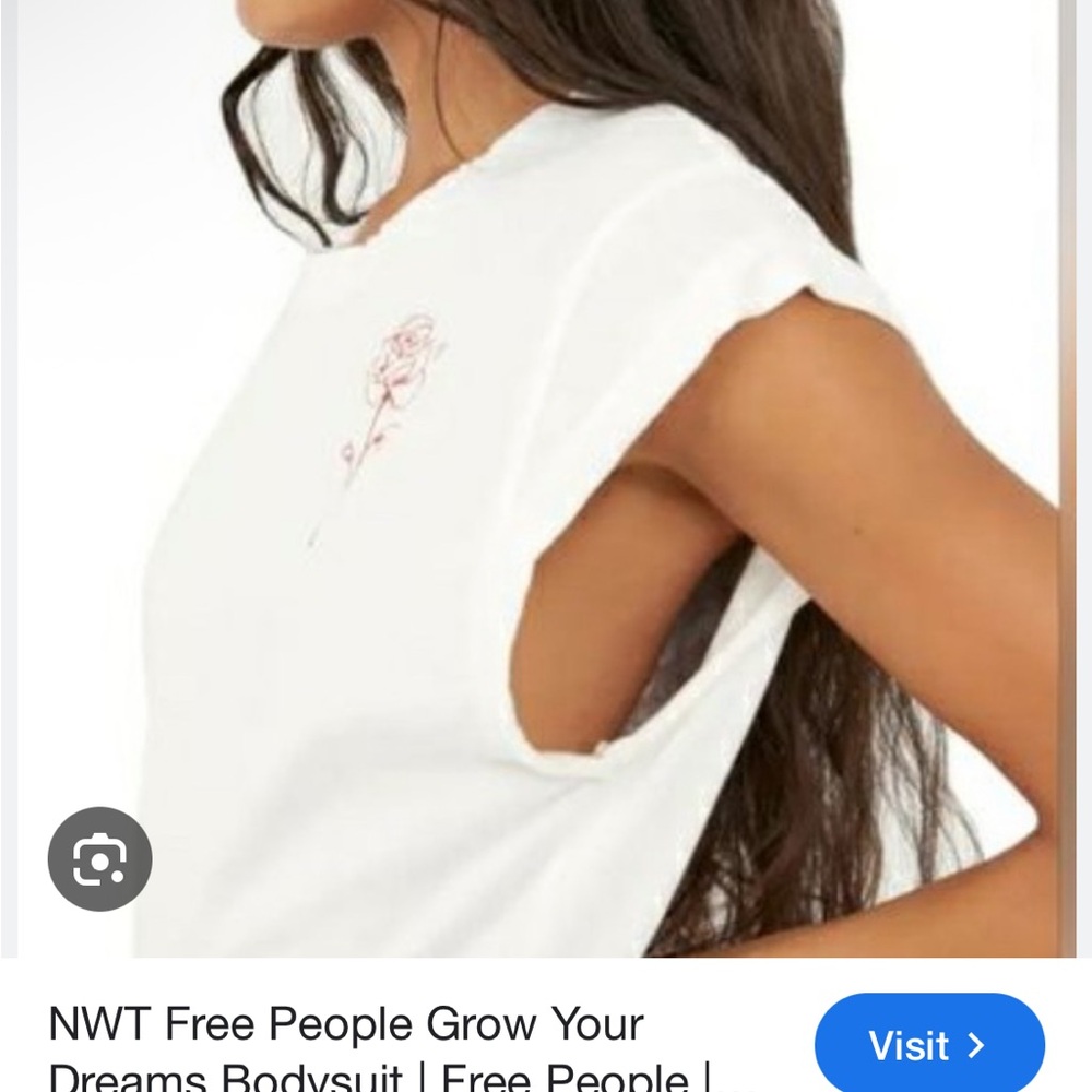 Free People White Grow Your Dream Bodysuit
